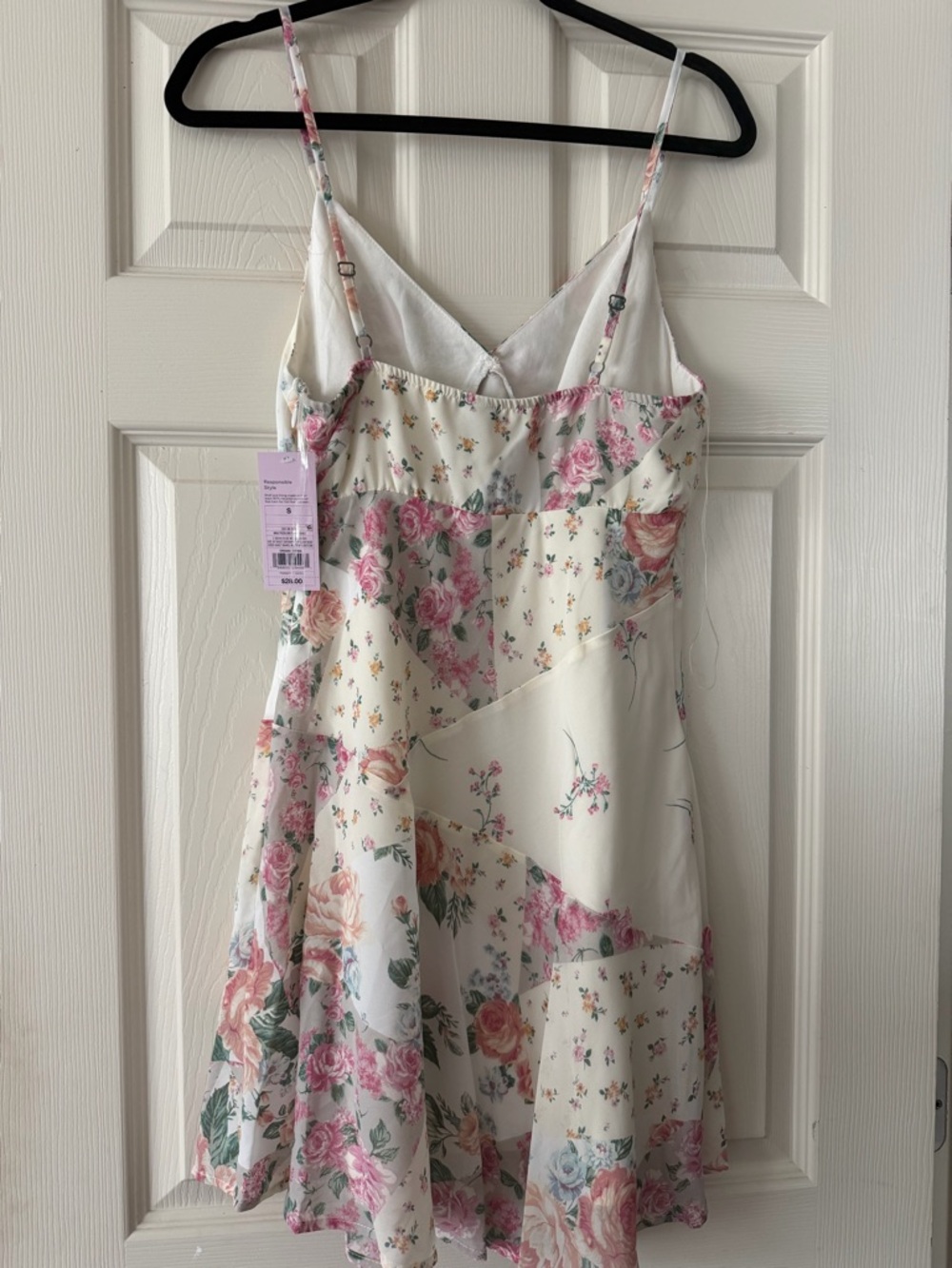 wild fable Cream Floral Mini Dress with Pink Roses - Picture 2 of 4